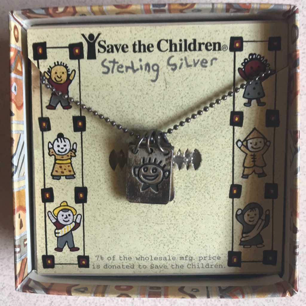 Vintage Save The Children Sterling Silver Necklace
